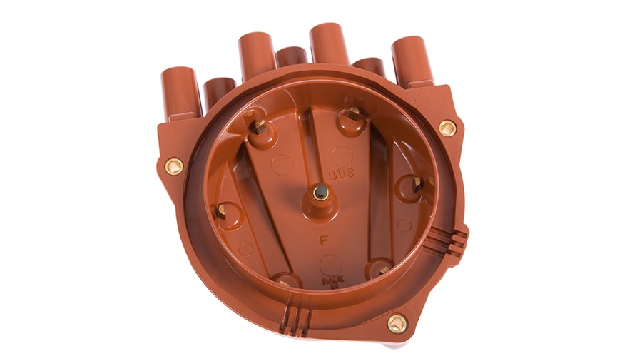 The inside of a distributor cap.